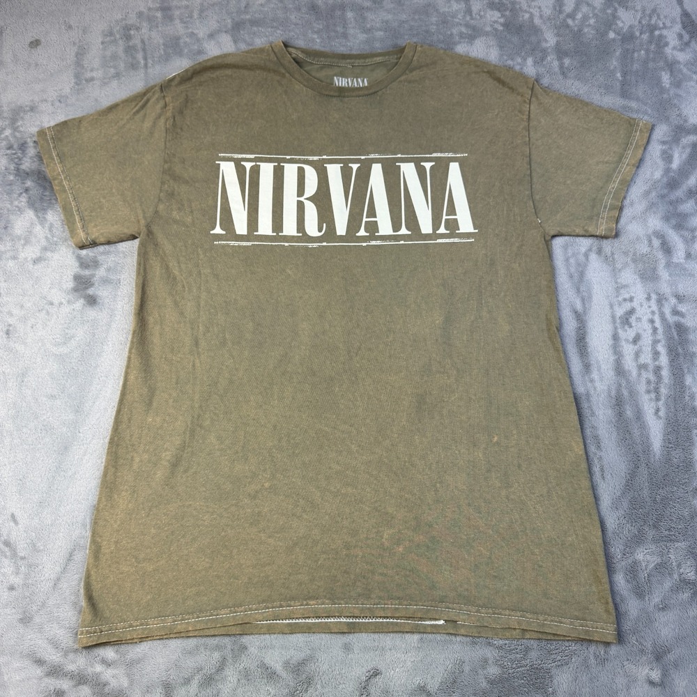 Nirvana Shirt Mens Size Medium Smilley Graphic Band Tee Grunge Rock Music